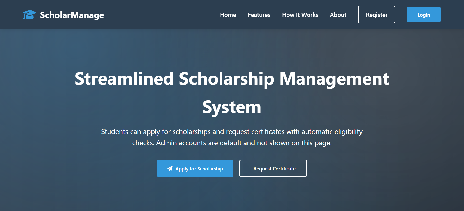 Scholarship Eligibility Checker System Screenshot