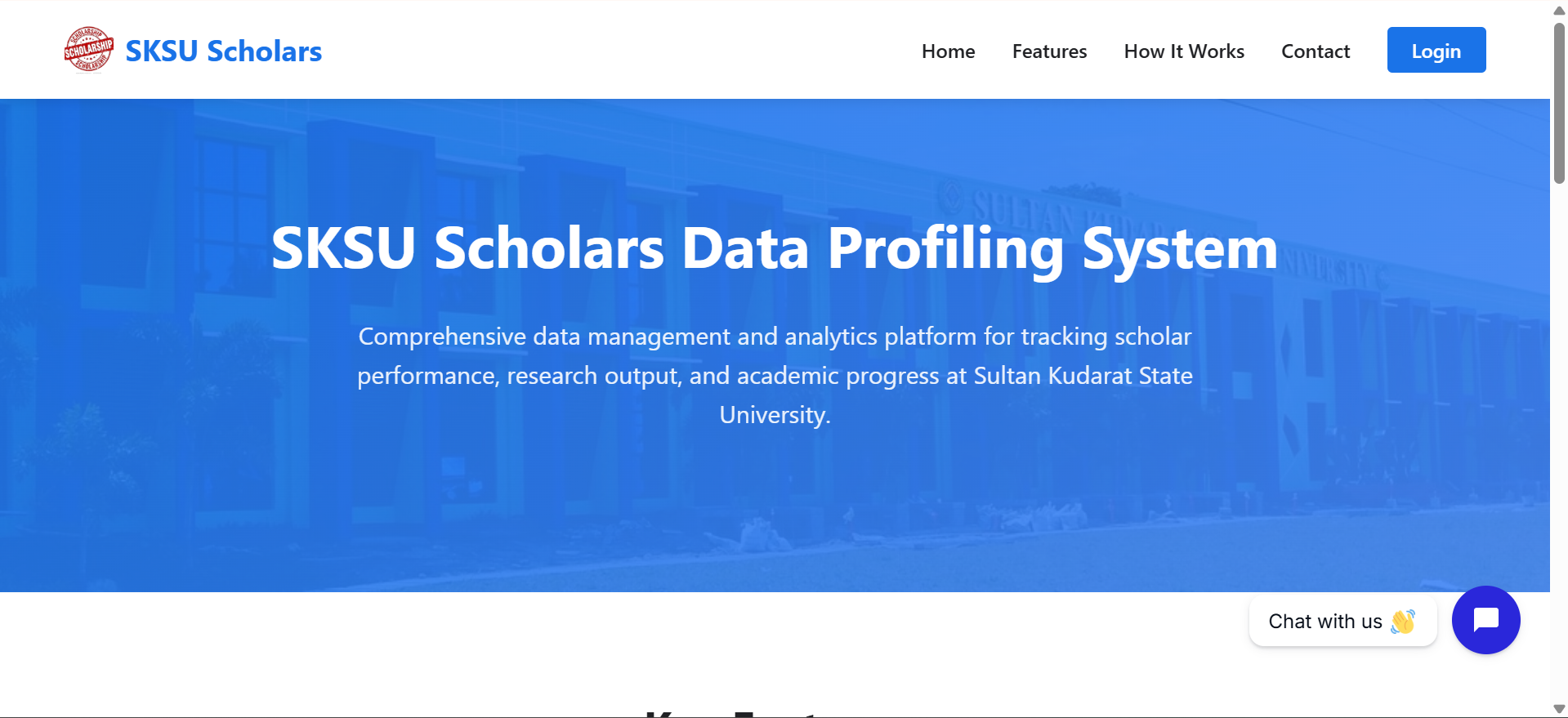 Scholar's Data Profiling System Screenshot